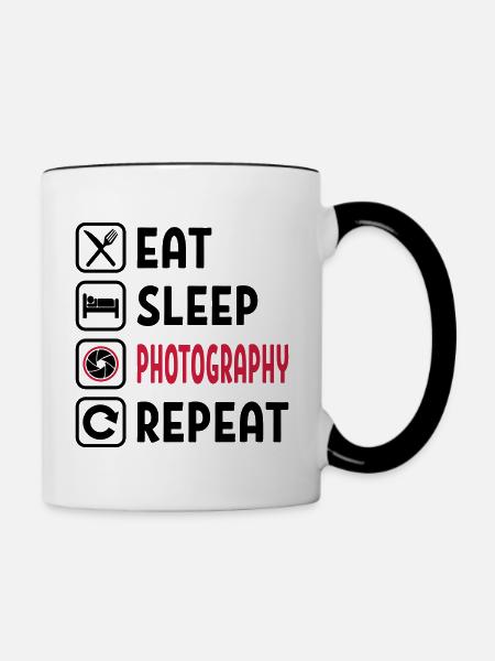 Eat Sleep Photography Repeat - Tasse zweifarbig - Weiß/Schwarz