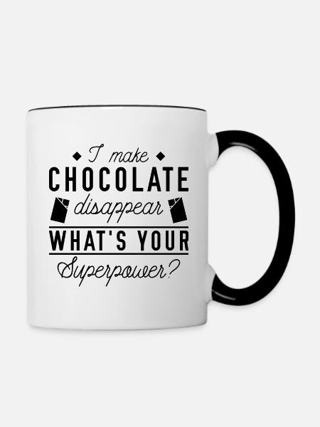 Ich lasse Schokolade verschwinden - Tasse zweifarbig - Weiß/Schwarz
