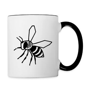 Bee Kind - Support the bees - Contrasting Mug - white/black - Right