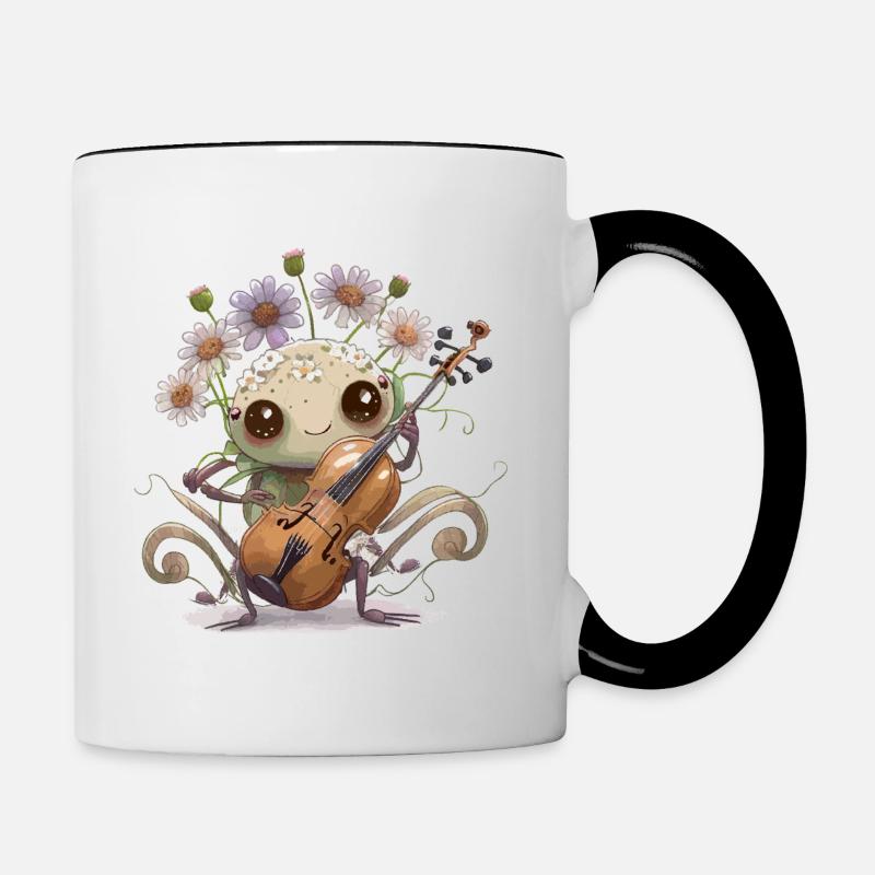 Araignée mignonne - Mug contrasté - blanc/noir