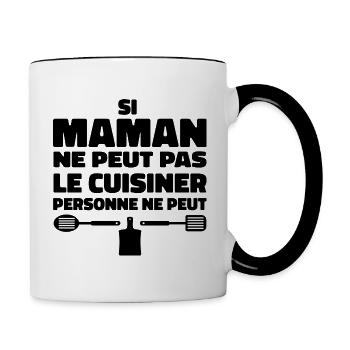Si maman ne peut pas le cuisiner personne ne peut - Mug contrasté - blanc/noir - Droite