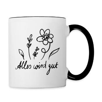 Tout va bien se passer - Mug contrasté - blanc/noir - Droite