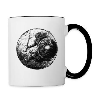 Wikinger Vikings Battle - Viking Odin Valhalla - Tasse zweifarbig - Weiß/Schwarz - Rechts