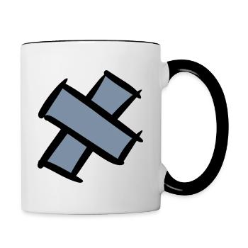 Pflasterkreuz. Pavement Cross. Wound plasters. - Contrasting Mug - white/black - Right