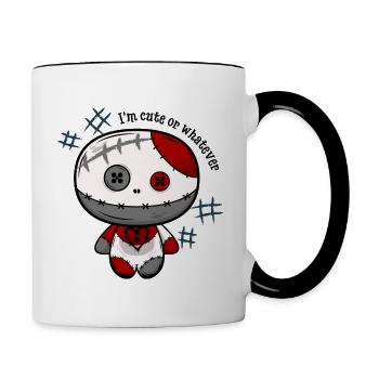 Poupée magique « Je suis mignonne ou autre » - Mug contrasté - blanc/noir - Droite