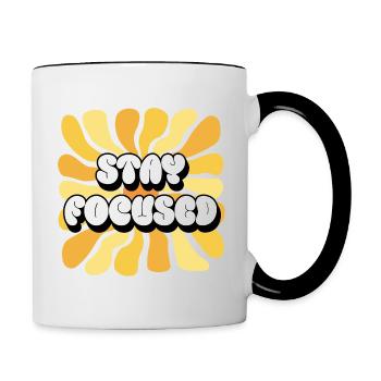 Stay Focused Positive Affirmations Sunflower - Contrasting Mug - white/black - Right