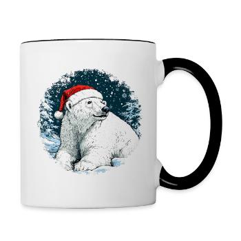 Christmas Polar Bear - Contrasting Mug - white/black - Right