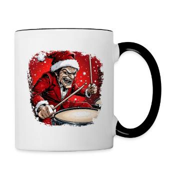 Batteur Noël - Mug contrasté - blanc/noir - Droite