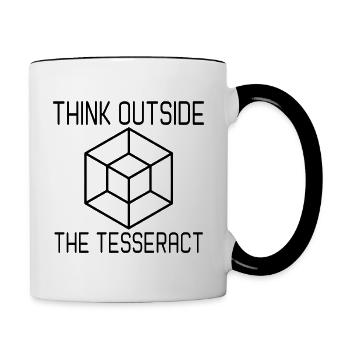 Think Outside The Tesseract - Mug contrasté - blanc/noir - Droite