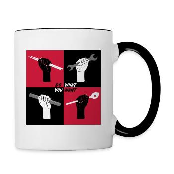 Do what U want [vec] - Tasse zweifarbig - Weiß/Schwarz - Rechts