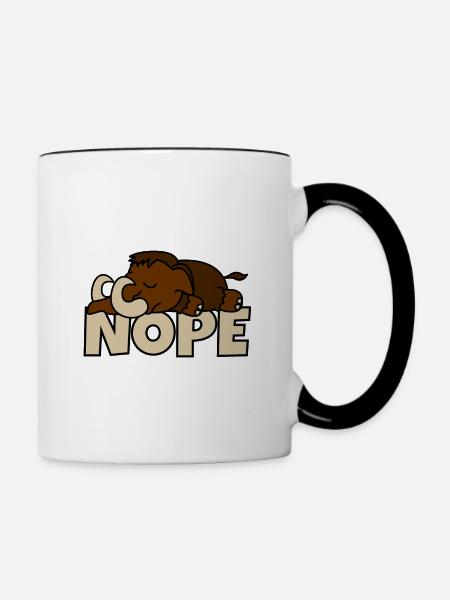 Nope Mammut Urzeit - Tasse zweifarbig - Weiß/Schwarz