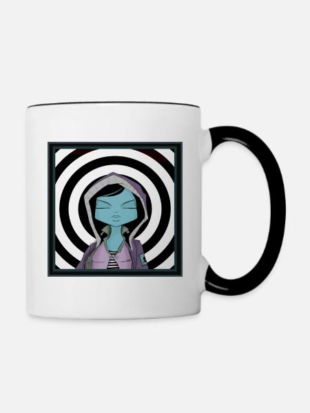 Mädchen TARGET - Tasse zweifarbig - Weiß/Schwarz