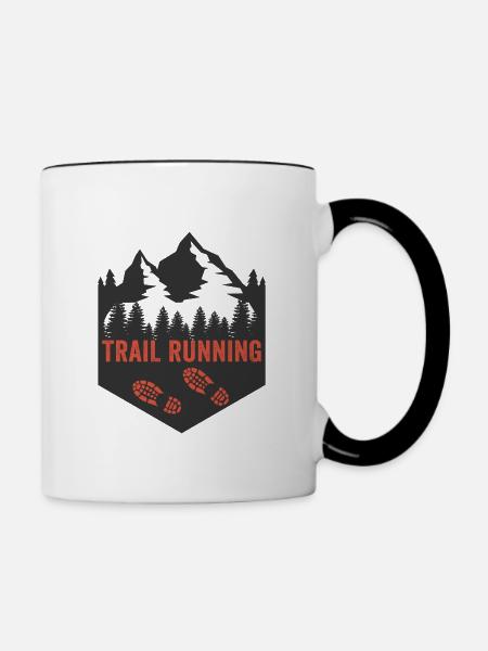 Trailrunning - Tasse zweifarbig - Weiß/Schwarz