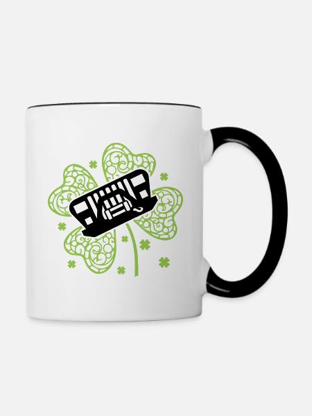 Shamrock Jeep - Tasse zweifarbig - Weiß/Schwarz