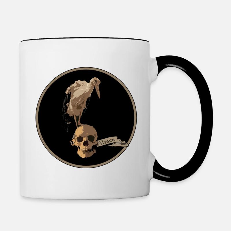 Alsace Stork Crane - Contrasting Mug - white/black
