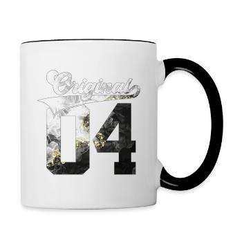 22E ANNIVERSAIRE 2004 ORIGINAL 04 - Mug contrasté - blanc/noir - Droite