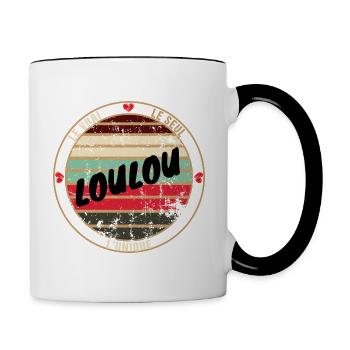 Le vrai le seul l'unique loulou - Mug contrasté - blanc/noir - Droite
