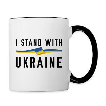 I Stand With Ukraine - Contrasting Mug - white/black - Right