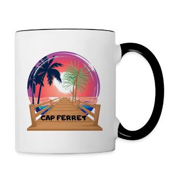 CAP FERRET Dune du pilat Truc Vert France - Mug contrasté - blanc/noir - Droite
