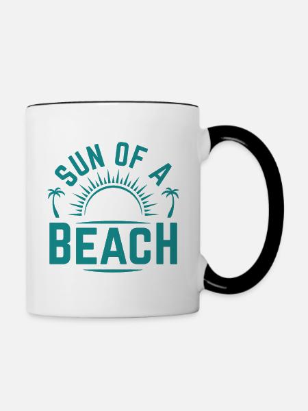 Sonne eines Strandes - Tasse zweifarbig - Weiß/Schwarz