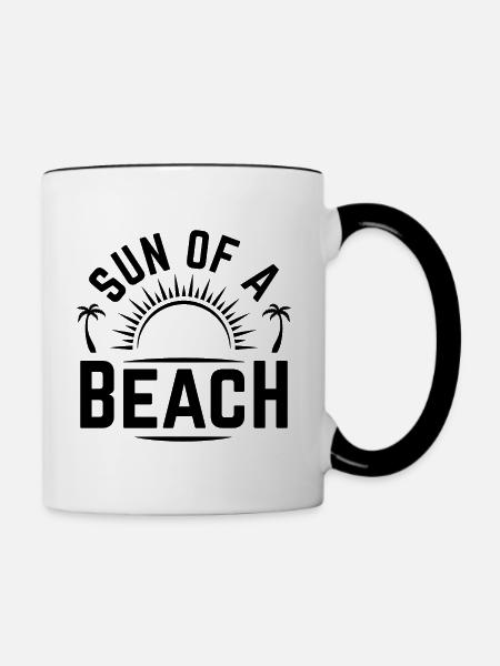 Sonne eines Strandes - Tasse zweifarbig - Weiß/Schwarz