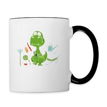 Gardening Because Murder Is Wrong - Contrasting Mug - white/black - Right