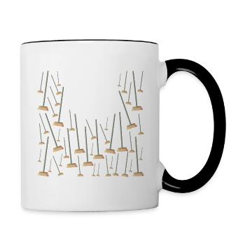 45 Balais Cadeau d'Anniversaire Humour Papa Maman - Mug contrasté - blanc/noir - Droite