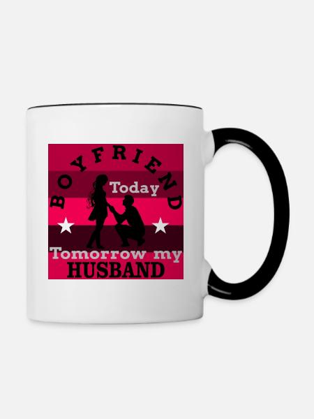 Freund Freundin - Tasse zweifarbig - Weiß/Schwarz