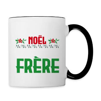 Le premier Noël en tant que frère - Mug contrasté - blanc/noir - Droite