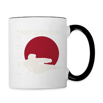 taekwondo. martial arts. Gift idea. Japan - Contrasting Mug - white/black - Right