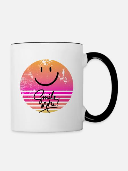 smile more - Tasse zweifarbig - Weiß/Schwarz