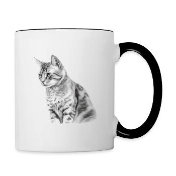 Kili, die Katze - Tasse zweifarbig - Weiß/Schwarz - Rechts