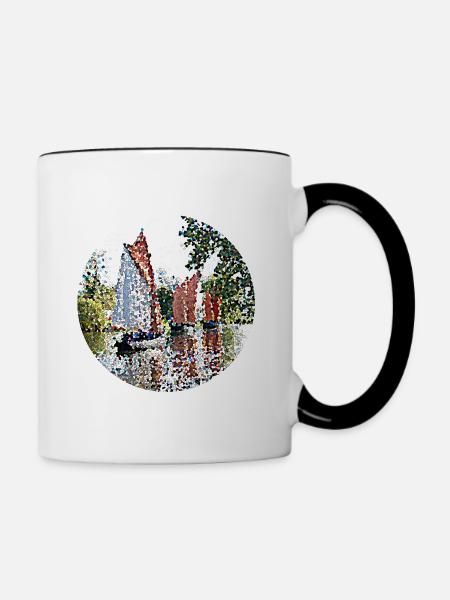 Parade der Segelboote - Tasse zweifarbig - Weiß/Schwarz