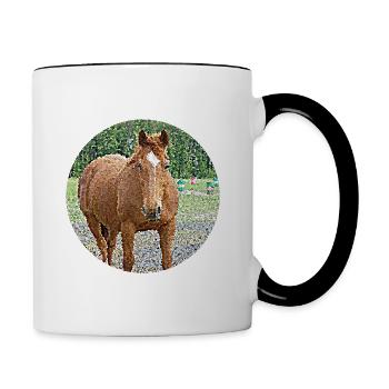 Die Liebe einer Stute - Tasse zweifarbig - Weiß/Schwarz - Rechts