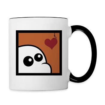 Heart on the hook - Contrasting Mug - white/black - Right