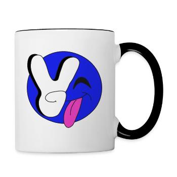 Peace & Smile - Tasse zweifarbig - Weiß/Schwarz - Rechts