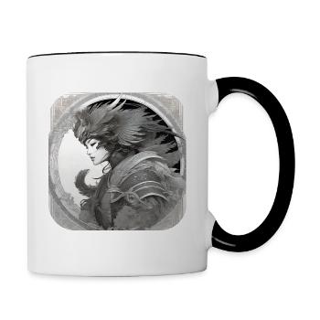 Proud Fantasy Warrior Shieldmaiden - Contrasting Mug - white/black - Right