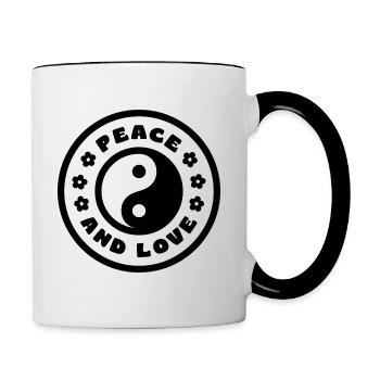Peace and Love - Contrasting Mug - white/black - Right