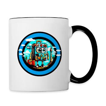 Fernweh Koffer - Tasse zweifarbig - Weiß/Schwarz - Rechts