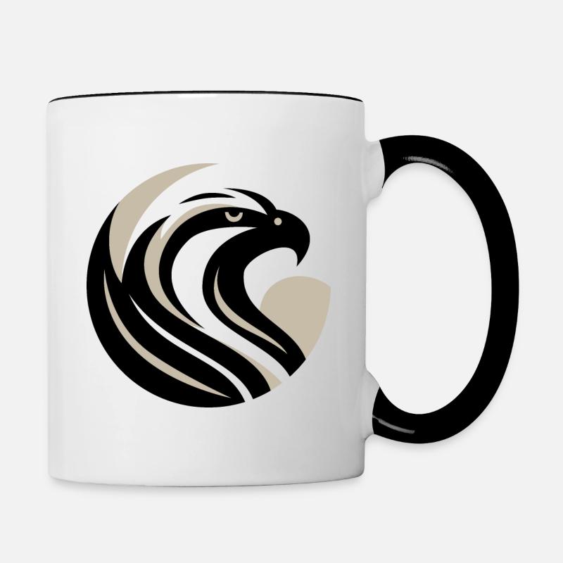 Tête d’aigle stylisée - Mug contrasté - blanc/noir