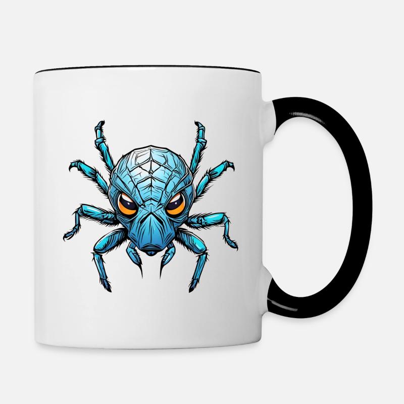 Une impressionnante araignée bleue - Mug contrasté - blanc/noir