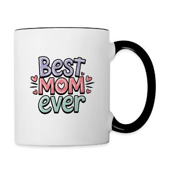 Beste Mama aller Zeiten 2° - Tasse zweifarbig - Weiß/Schwarz - Rechts