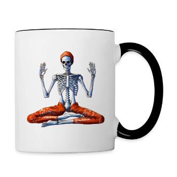 Yoga Skeleton - Contrasting Mug - white/black - Right