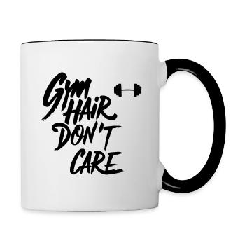 Fitnessfrisur egal - Tasse zweifarbig - Weiß/Schwarz - Rechts