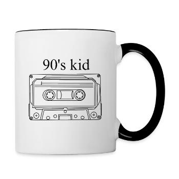 Kind der 90er Jahre - Tasse zweifarbig - Weiß/Schwarz - Rechts