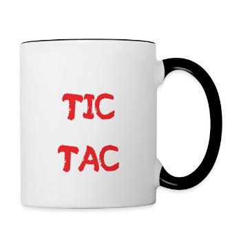 Je Suis TIC Je Cherche TAC - Mug contrasté - blanc/noir - Droite