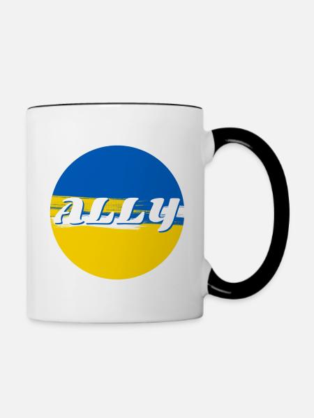 Ally Ukraine - Tasse zweifarbig - Weiß/Schwarz