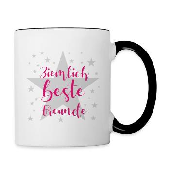 Jolies meilleures amies - Mug contrasté - blanc/noir - Droite