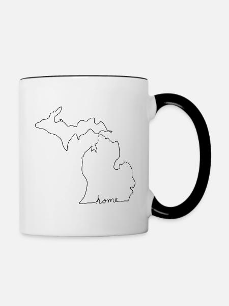 MICHIGAN Home - Tasse zweifarbig - Weiß/Schwarz