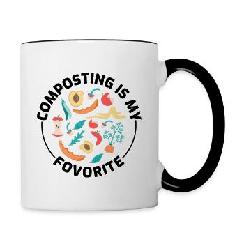Kompostierung Kompost Gartenarbeit Gartengärtner Lustig - Tasse zweifarbig - Weiß/Schwarz - Rechts